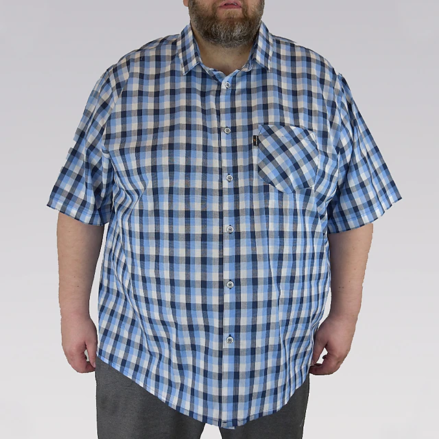 Men's Plaid Pocket Shirt Plaid Shirt Button Up Shirt Short Sleeve Shirt Turndown Outdoor Casual Blue Plus Size Clothing Apparel Modern Style Retro Vintage2
