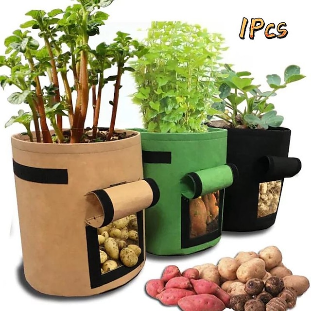  sacs de culture de plantes maison jardin pot de pommes de terre à effet de serre sacs de culture de légumes hydratant jardin outils de sac de jardin vertical