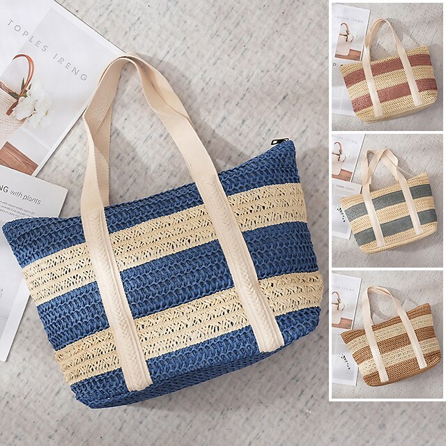 Women's Handbag Beach Bag Straw Bag Straw Holiday Beach Large Capacity