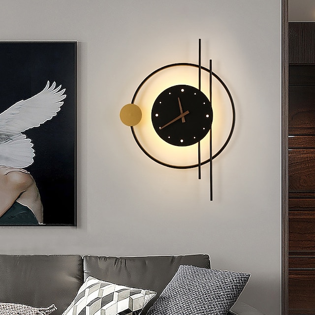  LED Wall Lights Clock Design Dimmable 41.5cm Creative Aisle Bedroom Living Room Background Wall Decoration Wall Sconce Lighting 110-240V
