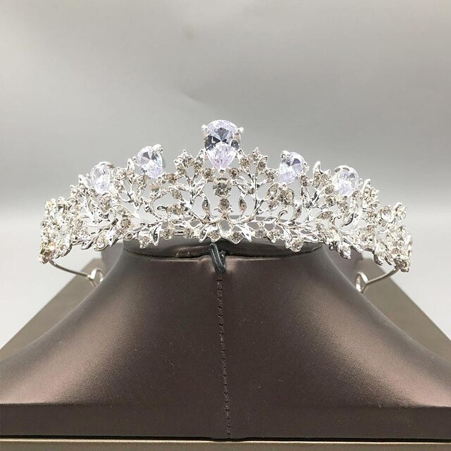  シルバー ティアラと女性のための王冠 クリスタル クイーン クラウン ラインストーン プリンセス ティアラ 女の子 花嫁 ウェディング ヘアアクセサリー ブライダル 誕生日 パーティー プロム ハロウィン コスプレ コスチューム クリスマス