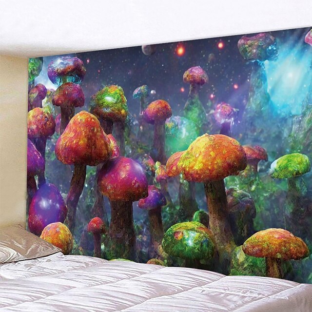  Trippy Mushroom Wall Tapestry Art Decor Blanket Curtain Hanging Home Bedroom Living Room Decoration