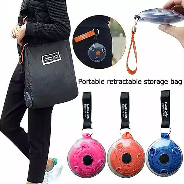 ultra-piccola borsa portatile pieghevole a scomparsa borsa multifunzionale per la spesa con disco piccolo