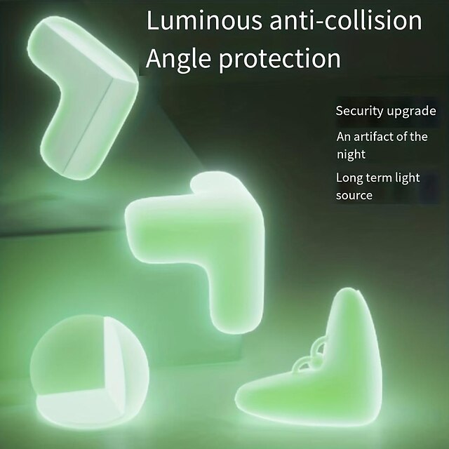  10 pçs luminoso anti-colisão ângulo transparente proteção anti-colisão mesa de chá móveis bolsa macia bolsa de canto adesivos de borda proteção de silicone acessórios para móveis