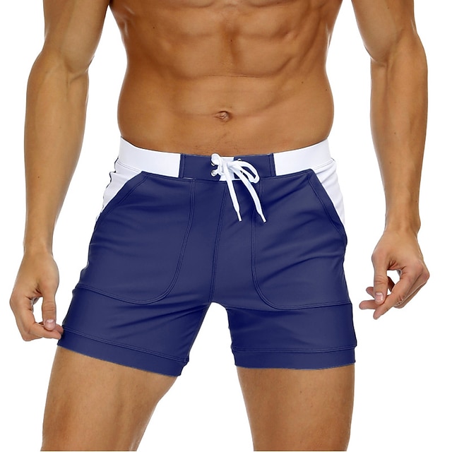  Homme Maillots de Bain Short de bain Slip de bain Cordon Taille elastique Bloc de couleur Respirable Doux Extérieur Casual du quotidien Hawaïen mode Noir Rouge Micro-élastique