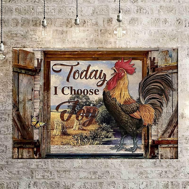  1pc The Joy Rooster Canvas Painting Posters And Prints Wall Art Pictures For Living Room Bedroom Decoration No Frame.