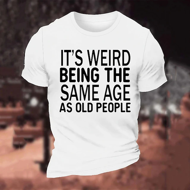 Men's Letter Graphic Prints Old People T Shirt Graphic Tee Cotton Short Sleeves Graphic Shirt White Wine Red Comfortable Tee Vacation Street Fashion Designer Clothing 7