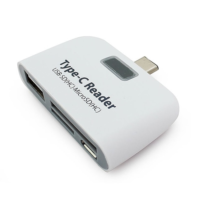  čtečka karet multifunkční chytrý 4v1 notebook pc odolný telefon tf micro sd s micro usb nabíjecí port usb 3.1 univerzální typ c adaptér otg čtečka karet