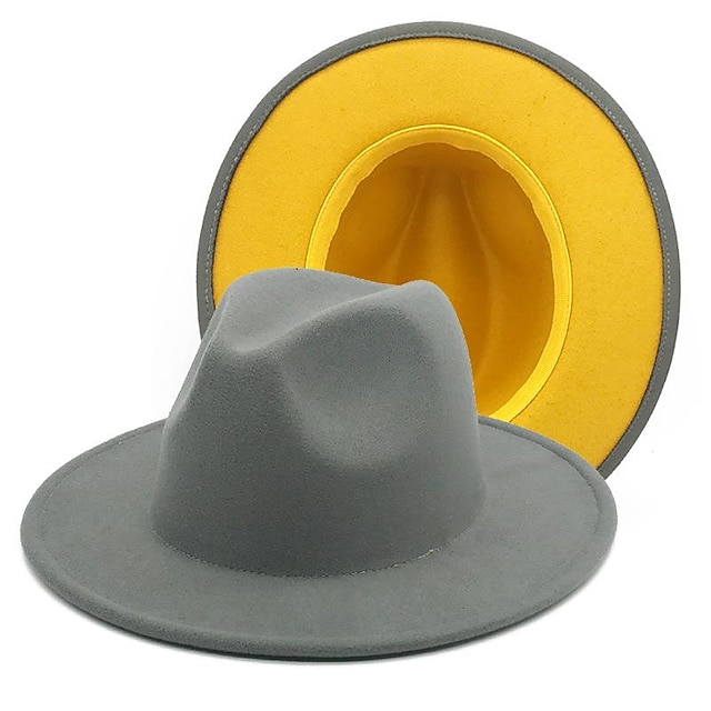  hoed Wol / Acryl Fedorahoed Formeel Bruiloft Eenvoudig Met Pure Kleur Helm Hoofddeksels