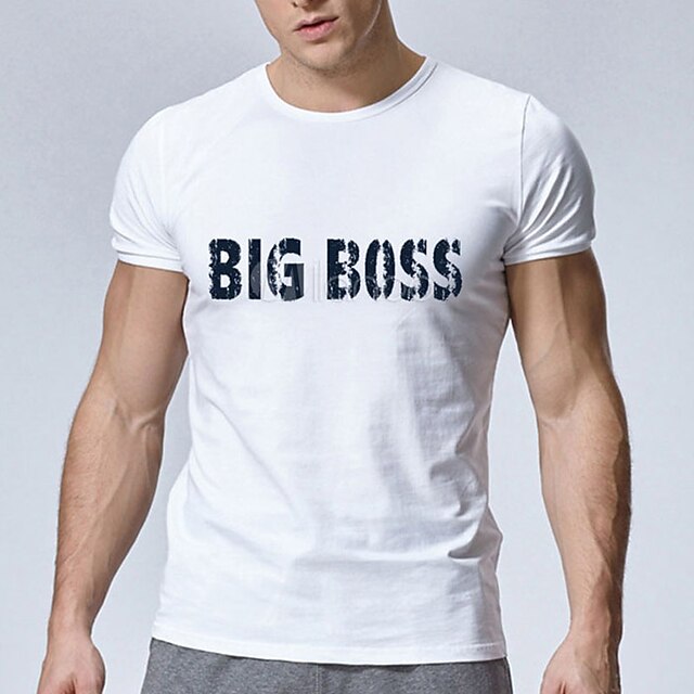 Men's Plus Size Big Tall T shirt Tee Tee Crewneck White Short Sleeves Outdoor Going out Print Letter Clothing Apparel Cotton Blend Streetwear Stylish Casual2