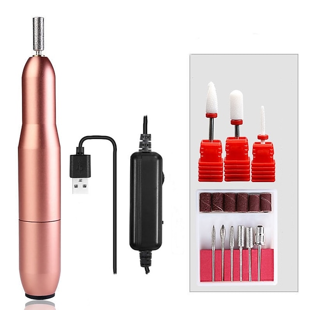  burghiu pentru unghii burghiu electric portabil pentru unghii filer electric de unghii usb cu burghie benzi de slefuit masini-unelte profesionale pentru unghii cu gel pentru unghii acrilice