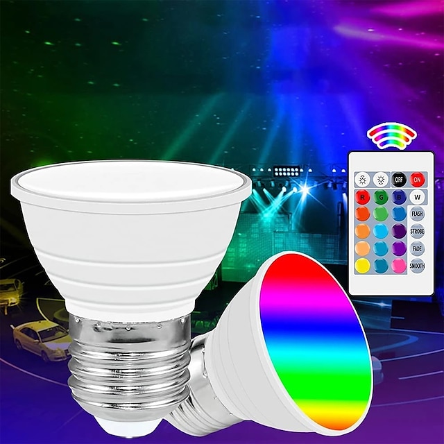  כוס אור led rgb שלט רחוק 16 צבעים נקודת קסם אור gu10 אור קישוט פנים e27 בר אווירת פסטיבל