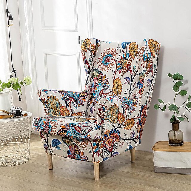 Wing Chair Slipcovers With Separate Cushion Covernull