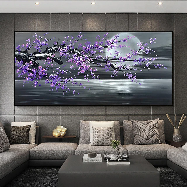 Oil Painting Hand Painted Abstract Floral Botanical Modern Rolled Canvas Rolled Without Frame 10