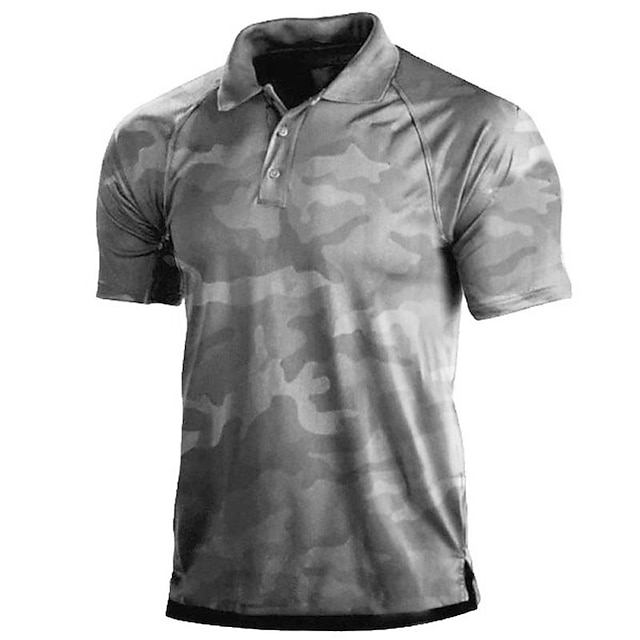 Purple Camo Print Men's Golf Shirts