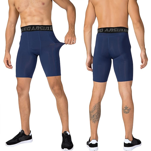 Arsuxeo Men's Running Tight Shorts Compression Shorts Yoga Shorts