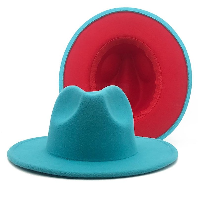  berretto Lana / acrilico Cappello Fedora Formale Matrimonio Semplice Con Colore Puro Copricapo Copricapo