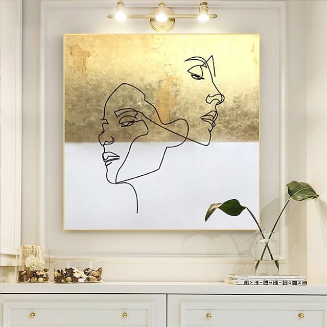  Oil Painting Handmade Painting Hand Painted Wall Art Abstract Gold People Canvas Painting Home Decoration Decor No Frame Painting Only