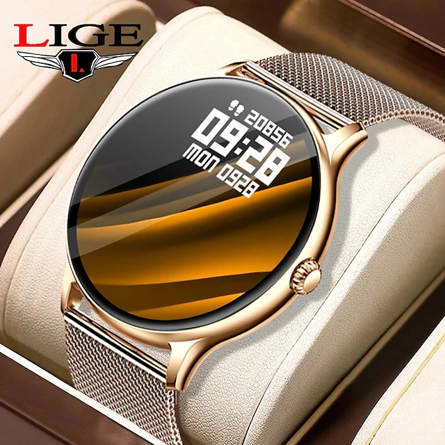  LIGE BW0378 Smart Watch 1.28 inch Smartwatch Fitness Running Watch Bluetooth Temperature Monitoring Pedometer Call Reminder Compatible with Android iOS Women Compass Message Reminder Step Tracker IP