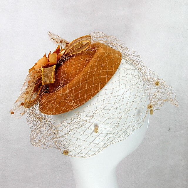 Chapeau femme de cocktail en feutre taupé noir T unique - Les Ateliers