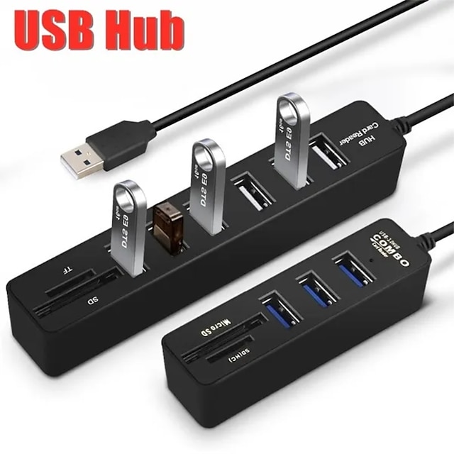  USB Hub 3.0 Multi USB 3.0 Hub USB Splitter High Speed 3 6 Ports 2.0 Hab TF SD Card Reader All In One For PC Computer Accessories