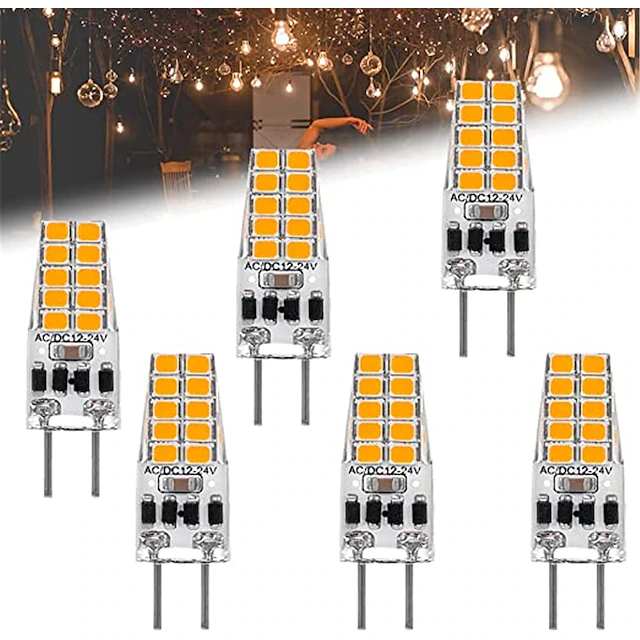 6pcs GY6.35 LED Bulbs Dimmable AC/DC 12-24V SMD2835 20LED Halogen Incandescent Replacement Bulb Led Bombillas Lamp 9