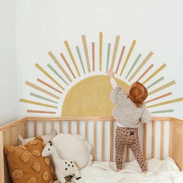  sol barnerom bakgrunn dekorasjon veggklistremerker barnehage veggoppsett pvc selvklebende