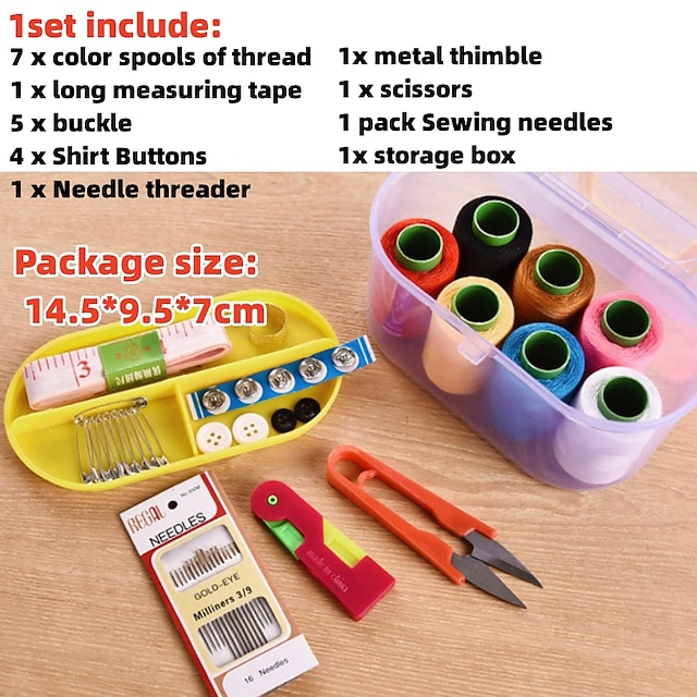 1Set Large Sewing Box Set Household Portable 10 Piece Set Mini Tool