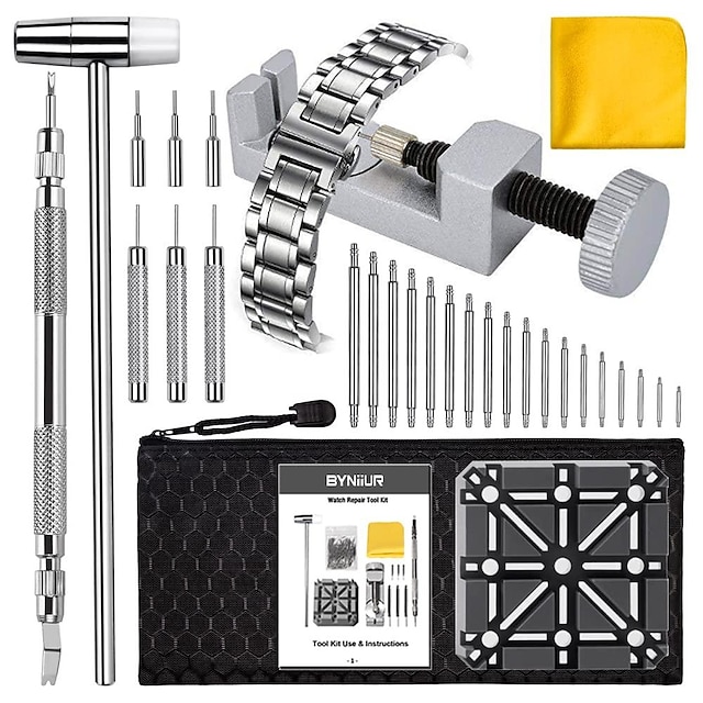  Watch Link Removal Tool Kit Watch Band Strap Pin Remover Watch Tool Kit Link Remover Repair Tool Watch Adjustment Tool Band Replacement Spring Bar Tool Set
