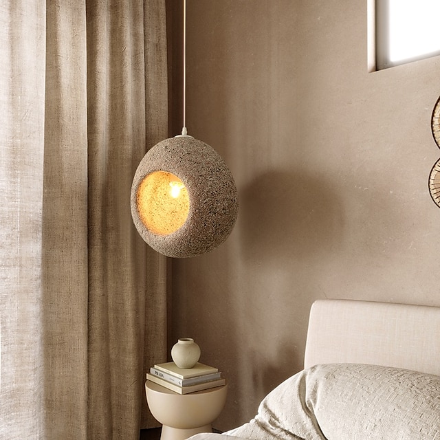  Lámpara colgante LED Pantalla creativa de resina de 1 cabezal Accesorios de iluminación de techo de metal industrial Araña de estilo de barra creativa para sala de estar, isla de cocina, dormitorio