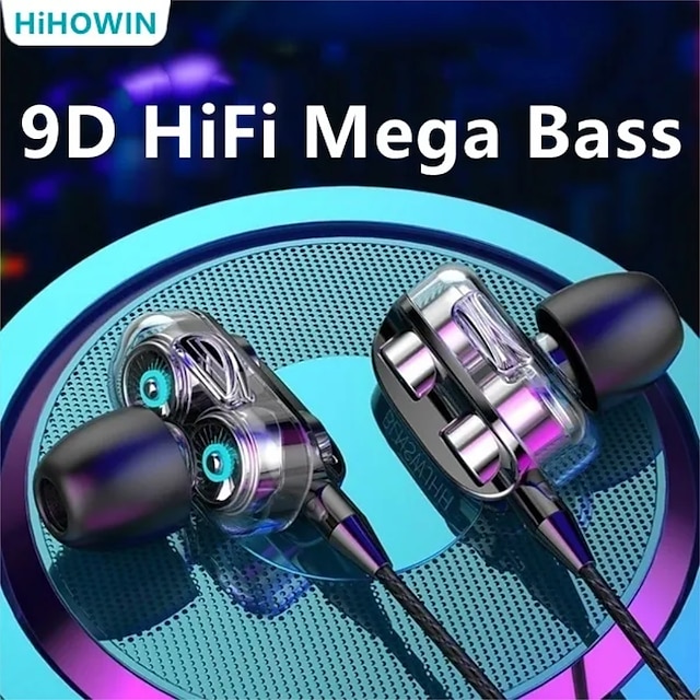  Căști cu fir hifi 3,5 mm 9d cu căști bass căști stereo căști muzicale căști sport căști pentru jocuri cu microfon