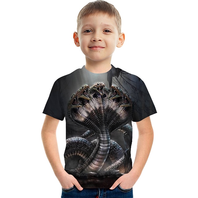 mode bogstavmønster trykt kortærmet t-shirt mode 3d printede farverige skjorter til drenge og piger