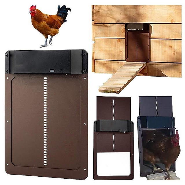  deschidere automată a ușii coșului de găini, senzor de lumină programabil, alimentat cu baterie, deschidere automată a ușii coșului de găini, accesorii pentru coșul de pui