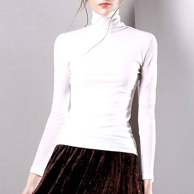  danse latine danse de salon haut ruché col haut couleur pure épissage femme performance entraînement manches longues polyester