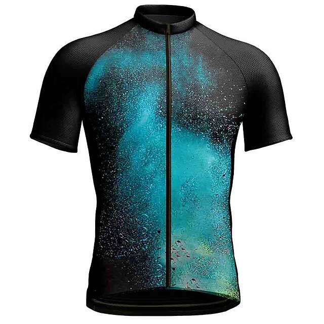  Men's Cycling Jersey Short Sleeve Bike Jersey with 3 Rear Pockets Mountain Bike MTB Cycling Reflective Trim / Fluorescence Sweat wicking Quick Dry Navy Galaxy Sports Clothing Apparel
