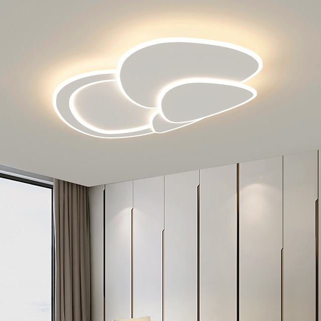  luzes de teto led reguláveis com controle remoto acabamentos pintados em metal acrílico lustres estilo moderno simplicidade sala de estar sala de jantar quarto luminária