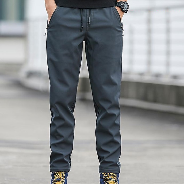  Homens Calças de Trilha Ao ar livre Normal Respirável Esticar Resistência ao desgaste Resistente a riscos Calças Com Cordão Cintura elástica Preto Azul Marinho Escuro Caça Pesca Alpinismo M L XL XXL