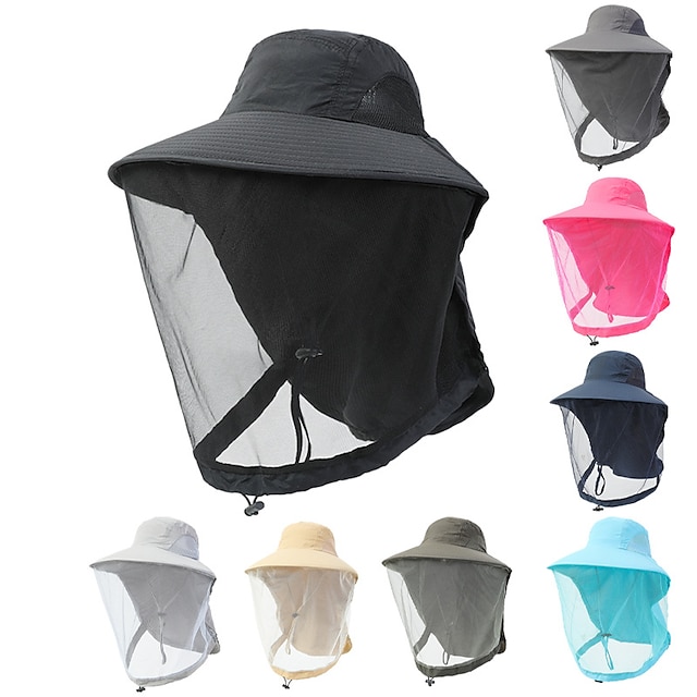  outdoor muggenbestendige hoed vissershoed voor heren bedekt het gezicht zonnebrandcrème ademend gaasmasker nachtvissen insectenbestendige dames bijenbestendige hoed