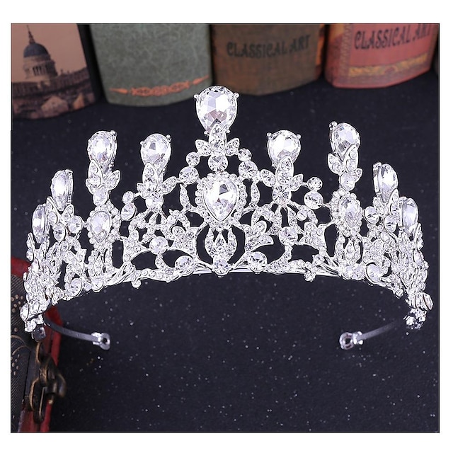  tiara de cor prata e coroa para mulheres coroas de rainha de cristal strass tiaras de princesa para menina noiva casamento acessórios de cabelo para festa de aniversário de noiva baile de formatura