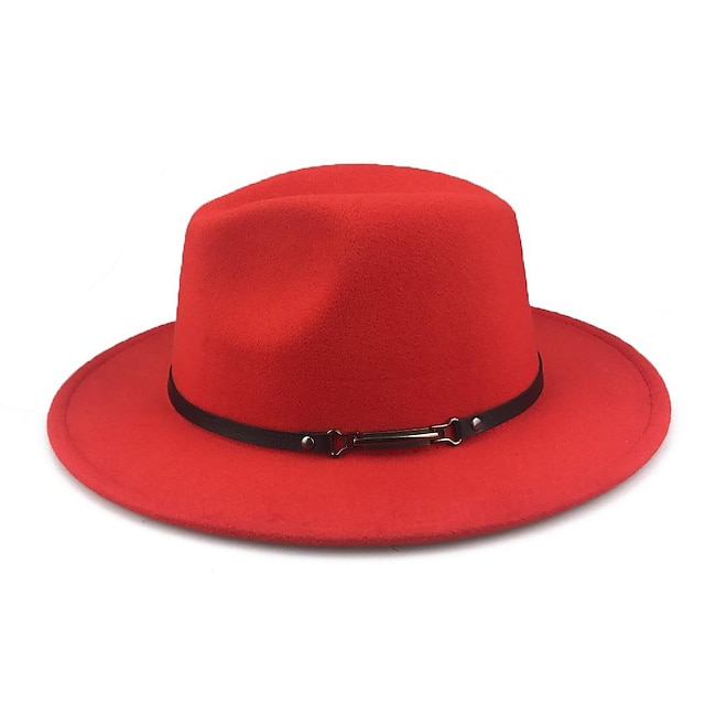  כובעים צמר / אקרילי כובע פאדורה רשמי חתונה קוקטייל רויאל אסטקוט פשוט עם צבע טהור כיסוי ראש כיסוי ראש