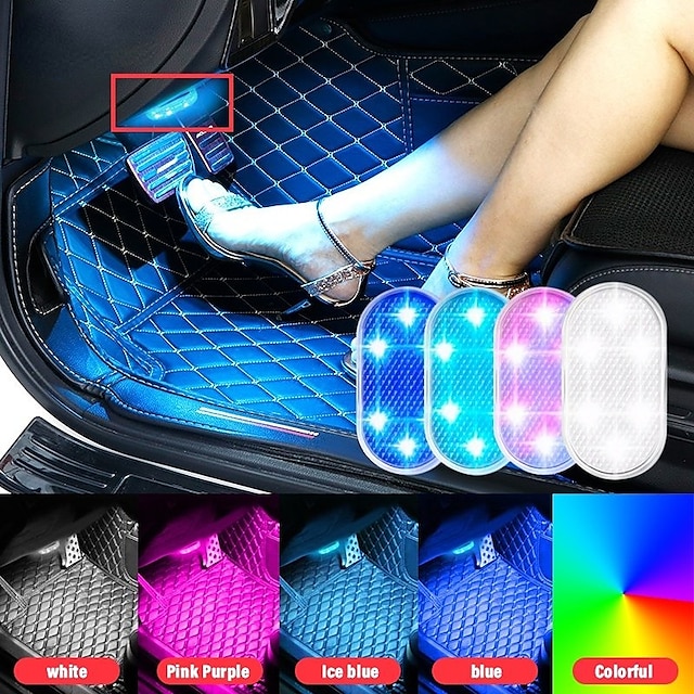  Voiture mini led intérieur lumière d'ambiance usb rechargeable magnétique sans fil tactile lumière toit liseuse accessoires intérieurs de voiture