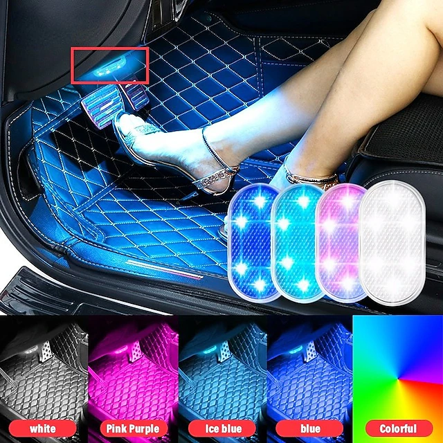 USB Charging Touch LED Light Car Mini LED Interior Mood Light USB Rechargeable Magnetic Wireless Touch Light Roof Reading Light Car Interior Accessories 19