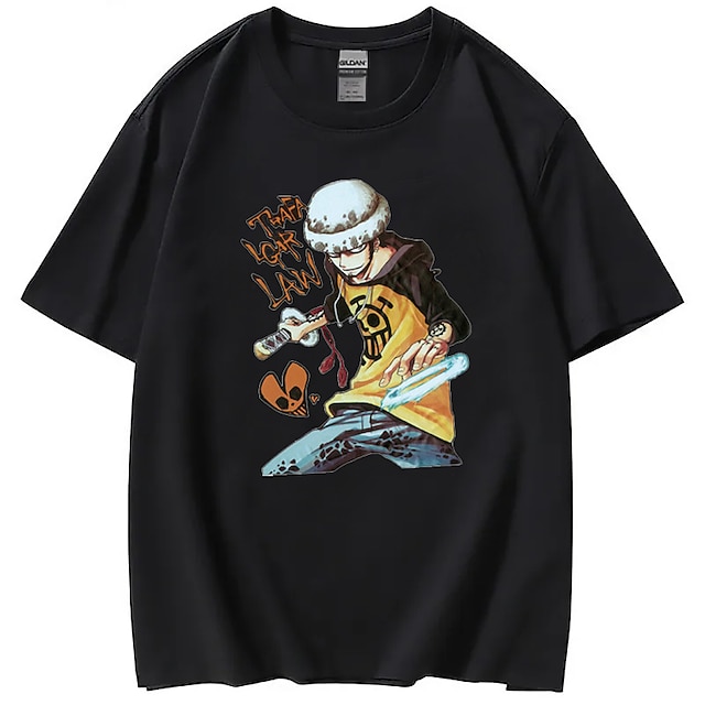  One Piece Trafalgar wet T-Shirt Grafisch Voor Voor Stel Voor heren Dames Volwassenen Heet stempelen
