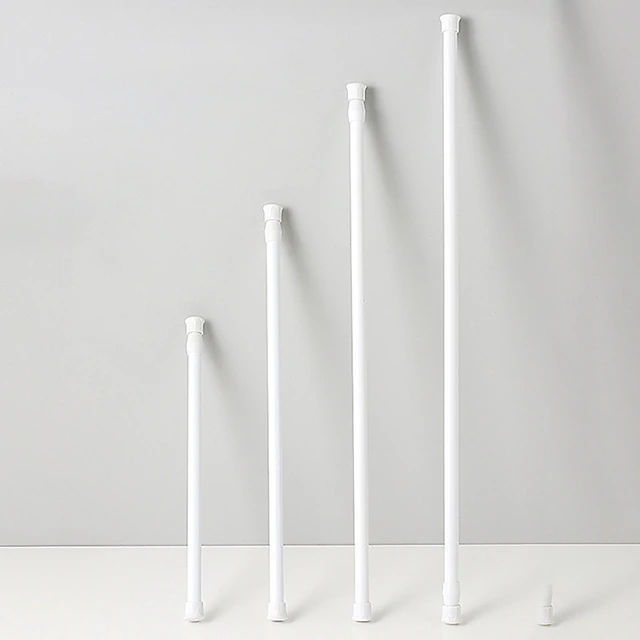 White Tension Curtain Rod Spring Rods Expandable Curtain Rod Adjustable, for Bathroom, Kitchen, Window, Cupboard, Wardrobe, Bookshelf DIY Projects 20