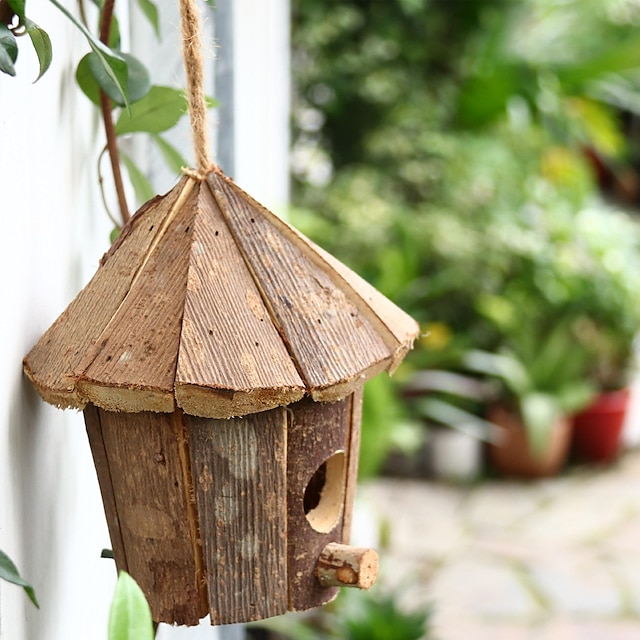  手作りの木製丸型鳥小屋 無垢材の鳥の家 鳥の巣 卸売 bsci 庭の室内装飾 就学前の庭