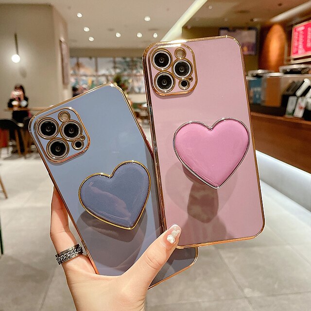  Phone Case For Apple Classic Series iPhone 14 Pro Max 14 Plus 13 12 11 Pro Max X XR XS iPhone 12 Pro Max 11 X XR XS Max with Stand Heart Solid Colored TPU