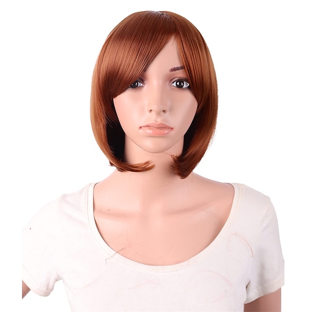  30 cm kort rak peruk för kvinnor BOB peruk Halloween cosplay festperuker