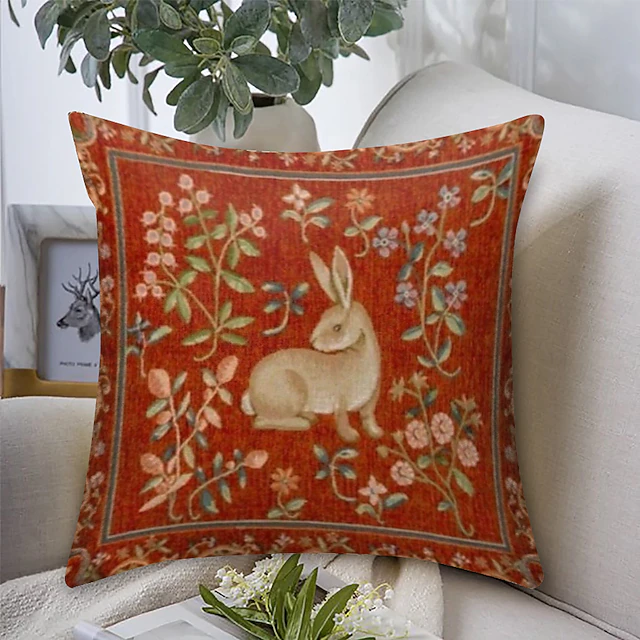 Medieval French Double Side Pillow Cover 1PC Decorative Square Cushion Case Pillowcase for Bedroom Livingroom Sofa Couch Chair 28