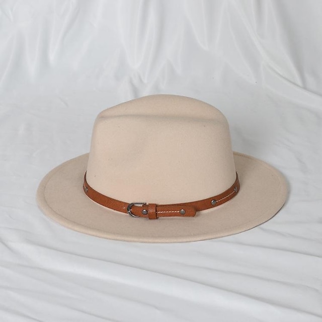  Sombreros Lana / Acrílico Sombrero de fieltro Formal Boda cóctel Astcot real Sencillo Clásico Con Color Puro Celada Sombreros