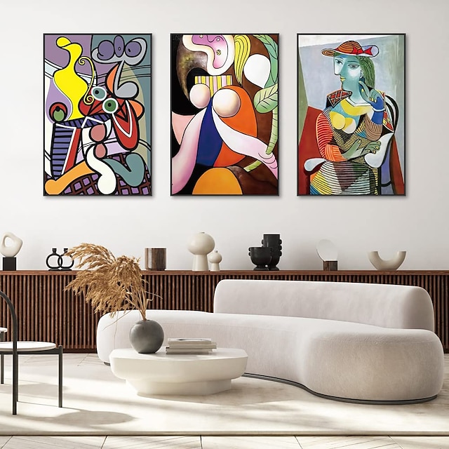  arte della parete incorniciata su tela astratta estetica grandi dimensioni 24 x 16 x 3 pezzi arte moderna poster minimalisti naturali stampe soggiorno camera da letto bagno cucina decorazione della